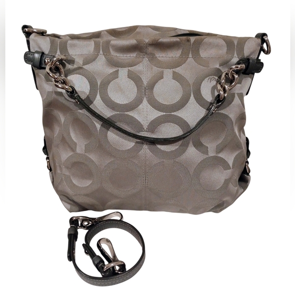 Coach Signature Op Art Convertible Hobo Handbag - Picture 6 of 16